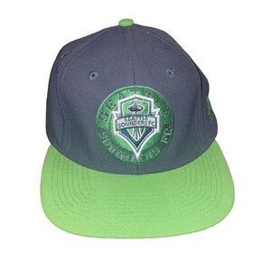 Adidas Seattle Sounders FC Soccer Club Snapback Hat OS Blue Green Sports